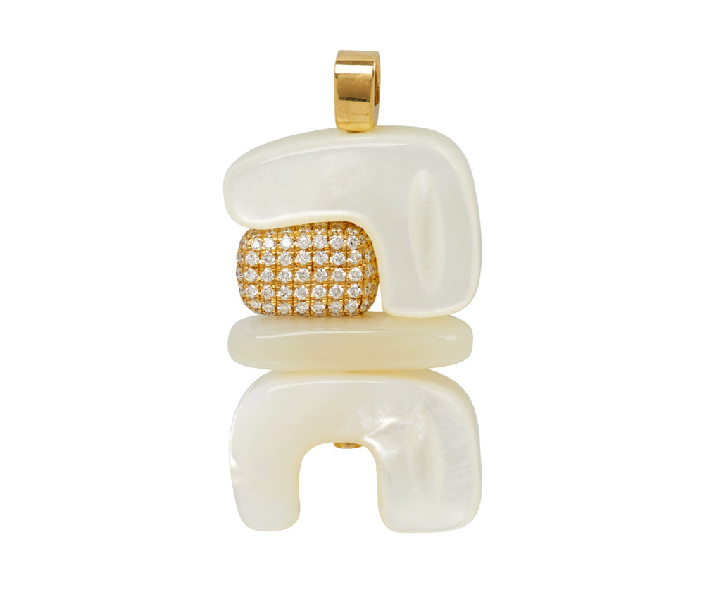 Mother-of-Pearl and Diamond Water Totem Pendant ONLY