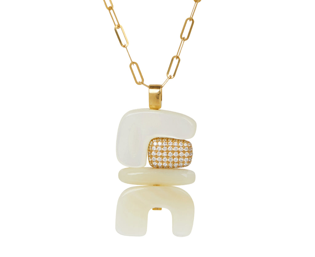 Mother-of-Pearl and Diamond Water Totem Pendant ONLY
