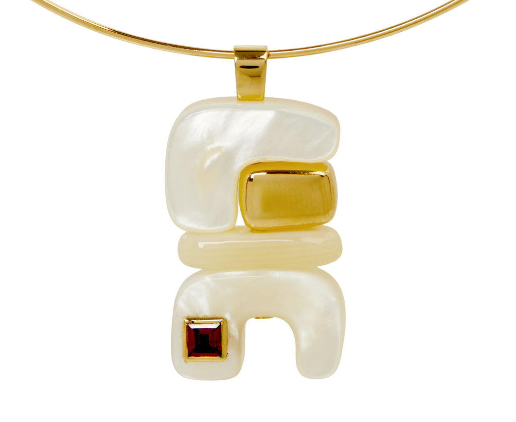 Mother-of-Pearl and Ruby Water Totem Pendant ONLY - TWISTonline 