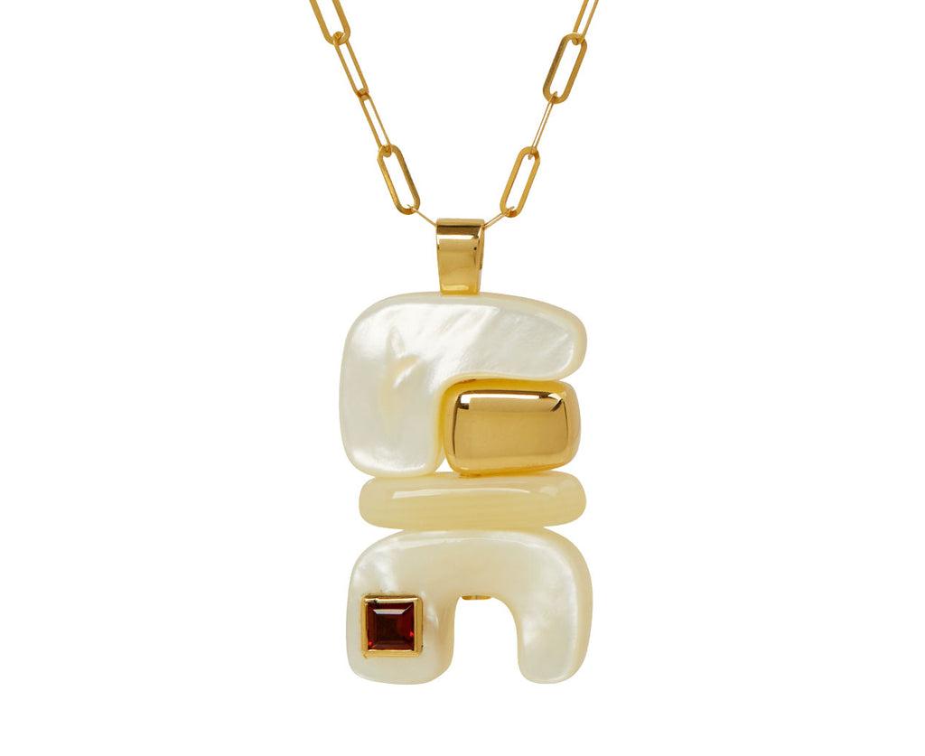 Mother-of-Pearl and Ruby Water Totem Pendant ONLY - TWISTonline 