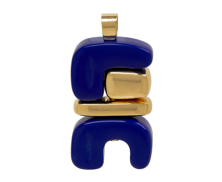 Lapis and Gold Fire Totem Pendant ONLY