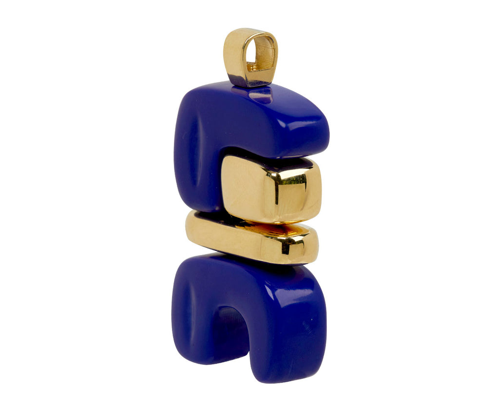 Lapis and Gold Fire Totem Pendant ONLY