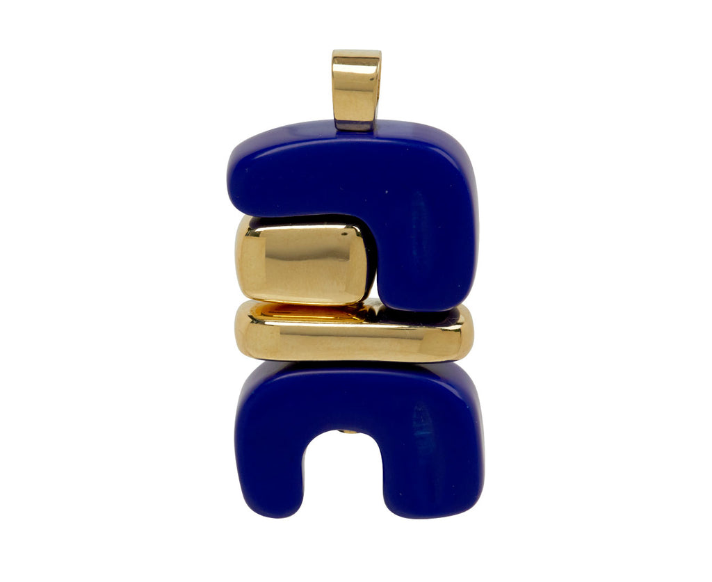Lapis and Gold Fire Totem Pendant ONLY