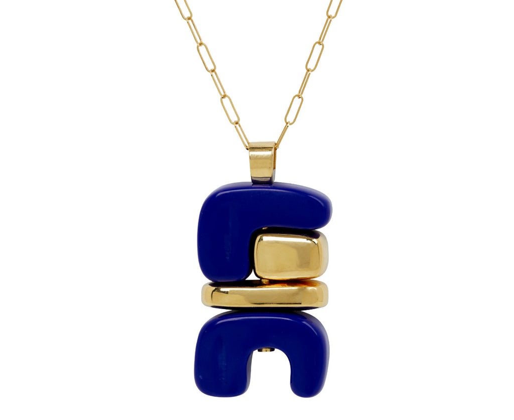 Lapis and Gold Fire Totem Pendant ONLY