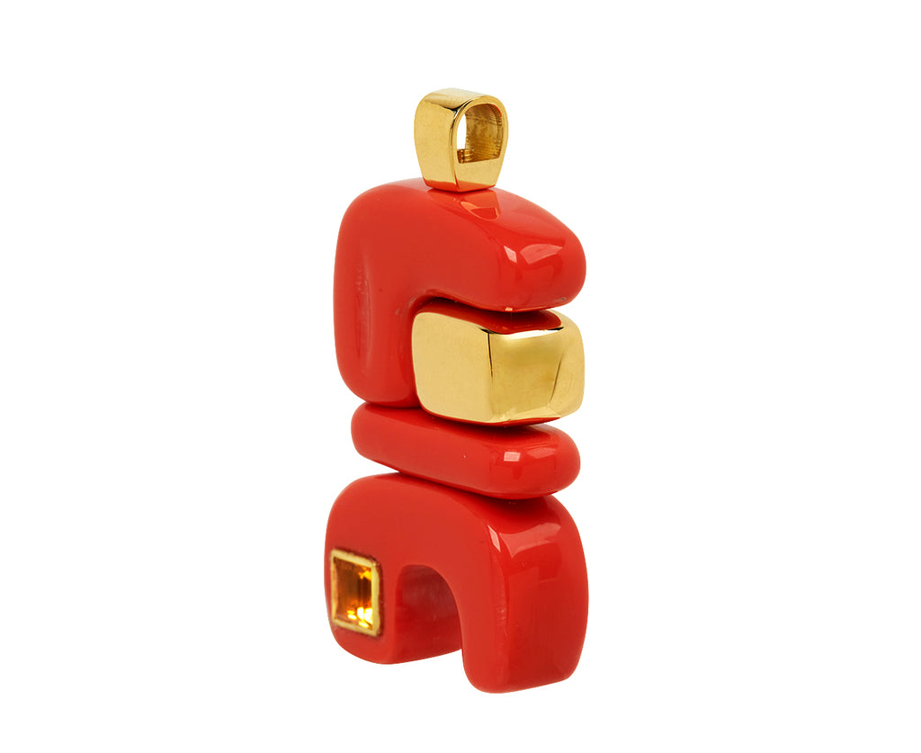 Coral and Citrine Fire Totem Pendant ONLY - TWISTonline 