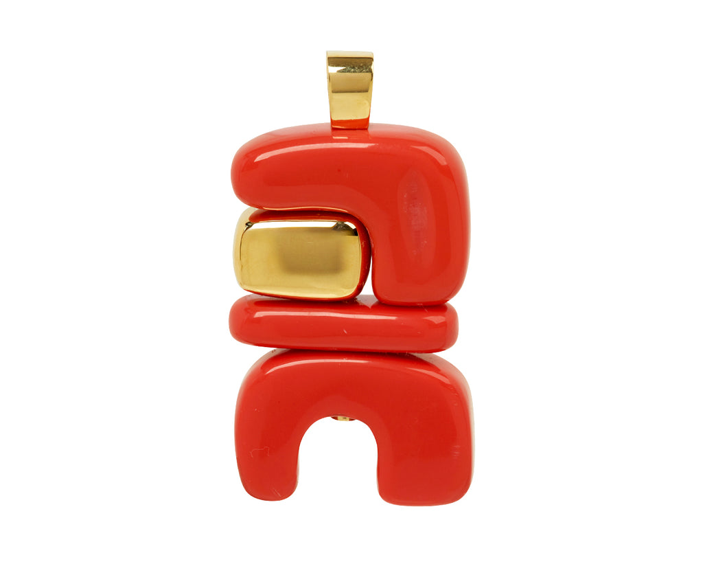 Coral and Citrine Fire Totem Pendant ONLY - TWISTonline 