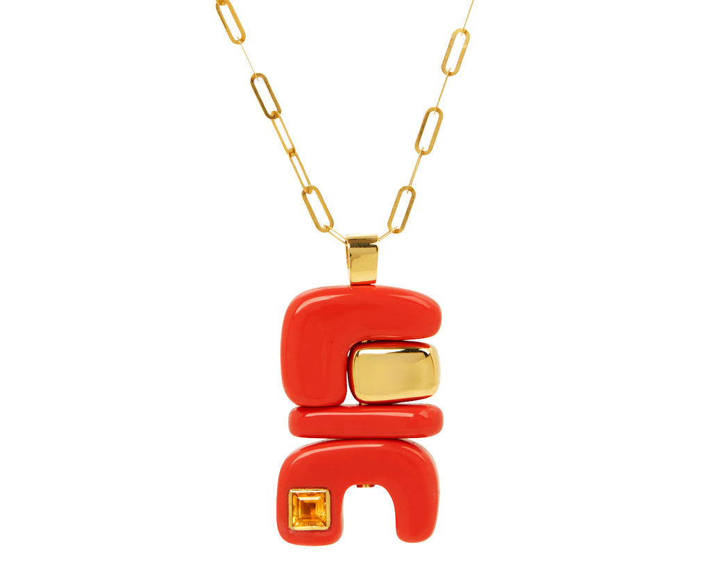 Coral and Citrine Fire Totem Pendant ONLY - TWISTonline 