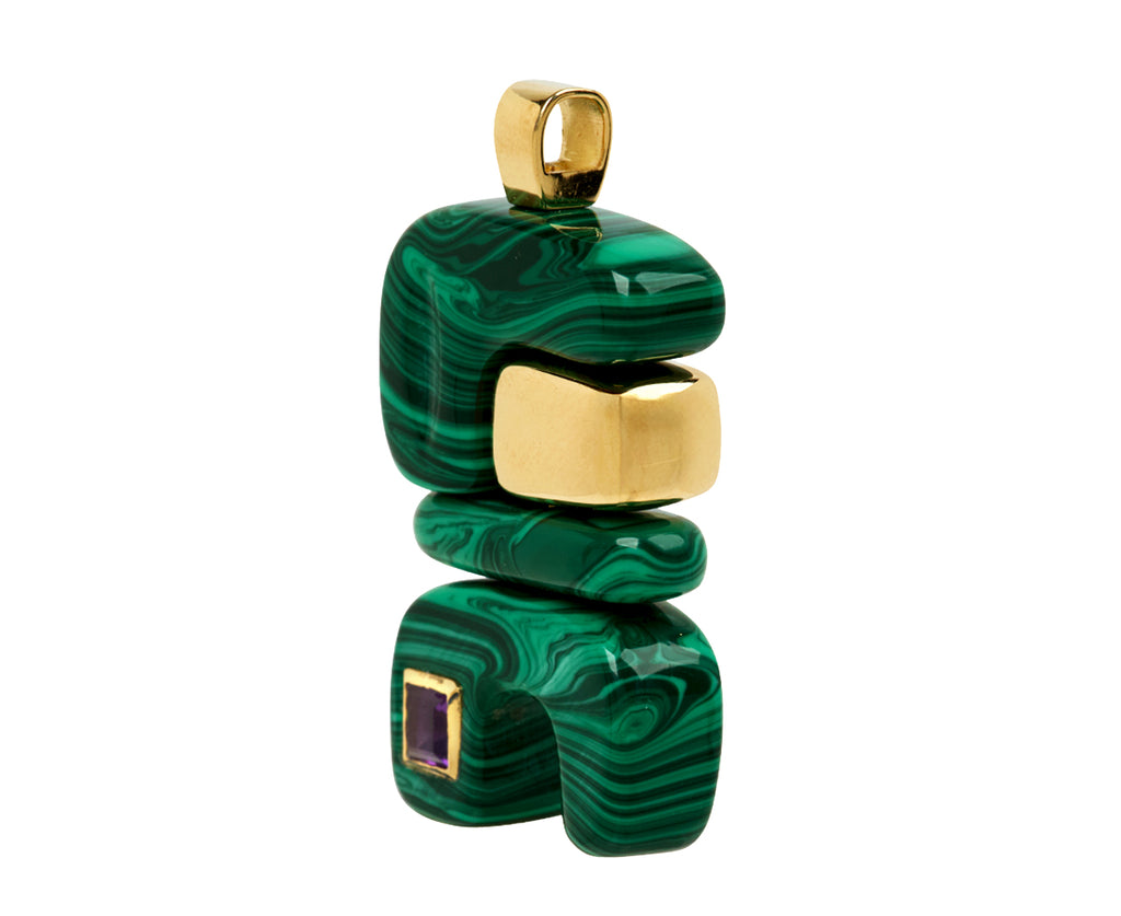 Malachite and Amethyst Earth Totem Pendant ONLY
