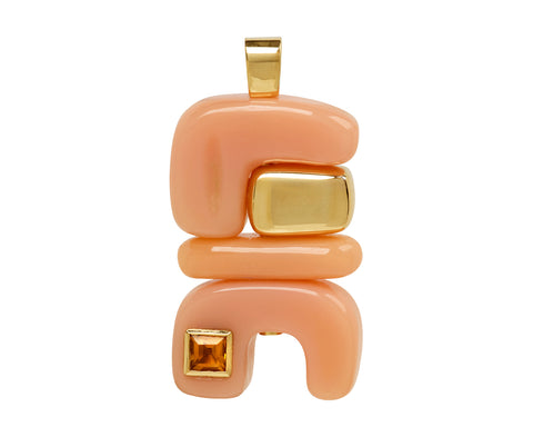 Joelle Kharrat Pink Opal and Citrine Fire Totem Pendant ONLY
