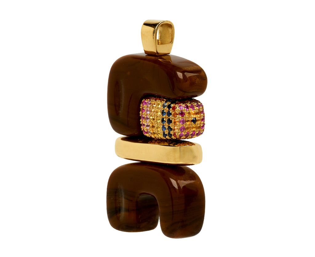 Tigers Eye and Sapphire Fire Totem Pendant ONLY