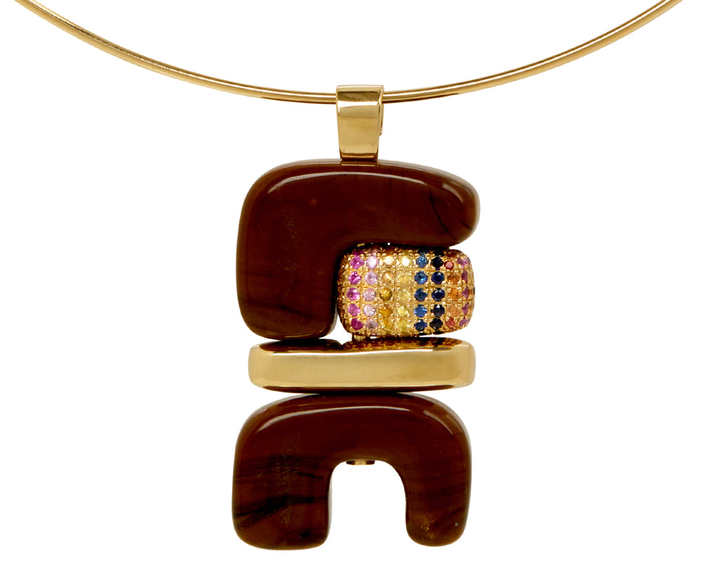 Tigers Eye and Sapphire Fire Totem Pendant ONLY