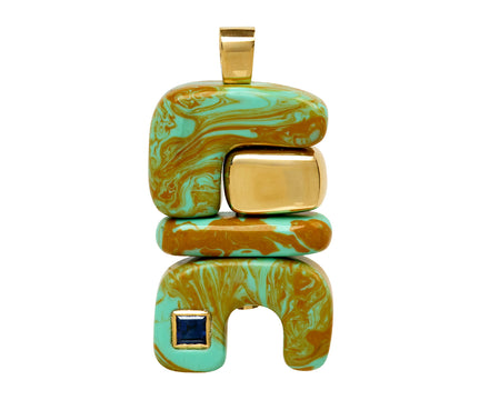 Turquoise Fire Totem Pendant ONLY