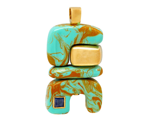 Turquoise Fire Totem Pendant ONLY