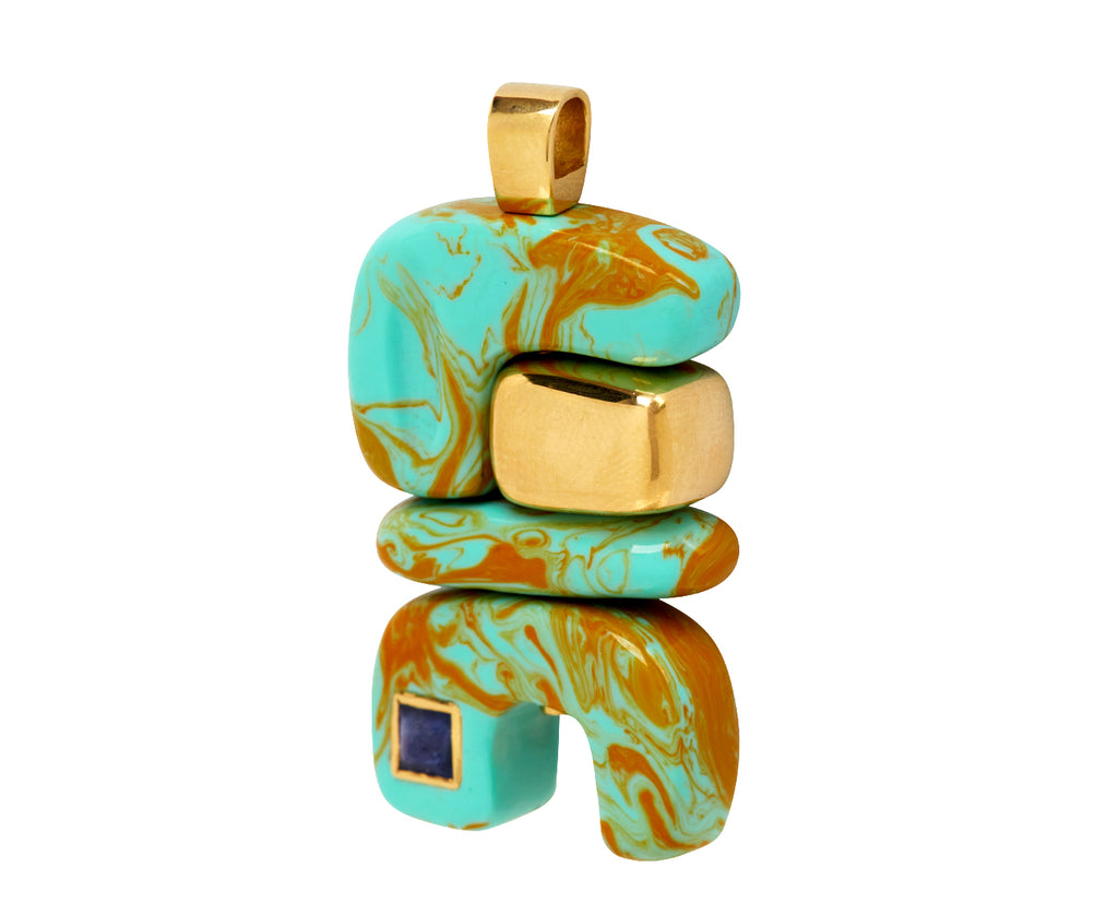 Turquoise Fire Totem Pendant ONLY
