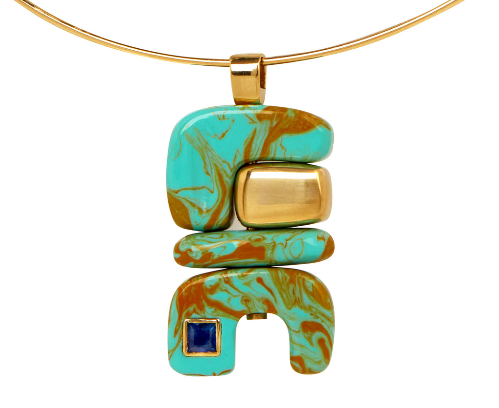 Turquoise Fire Totem Pendant ONLY