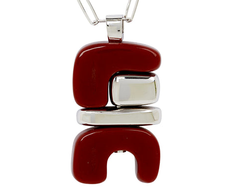 Carnelian and Silver Totem Pendant Necklace