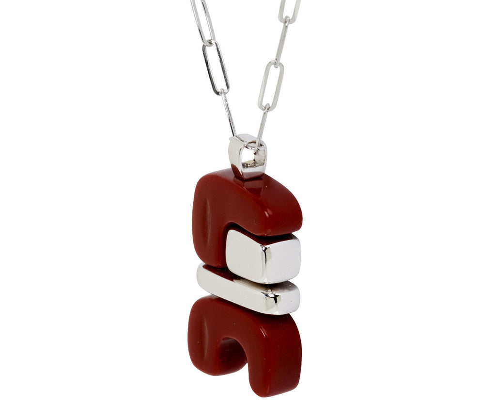 Carnelian and Silver Totem Pendant Necklace