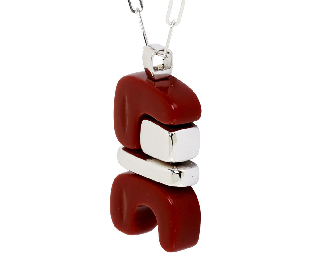 Carnelian and Silver Totem Pendant Necklace