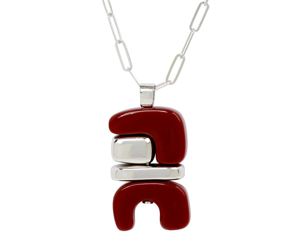 Carnelian and Silver Totem Pendant Necklace