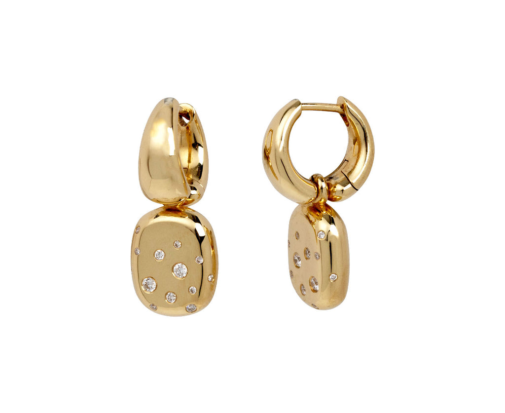 Gold and Diamond Lock Earrings