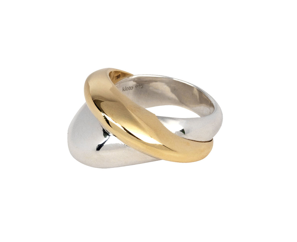 Kloto Gold and Silver Geo Ring Side View