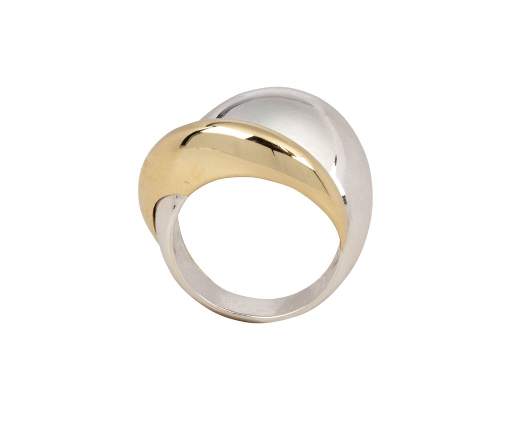 Kloto Gold and Silver Geo Ring Top