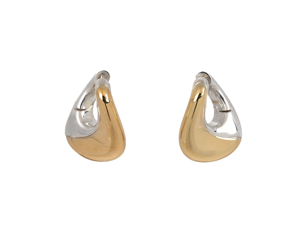 Kloto Gold and Silver Ray Hoop Earrings