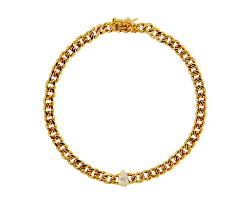 Pear Diamond Cuban Chain Bracelet