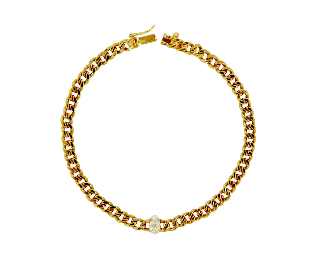 Pear Diamond Cuban Chain Bracelet