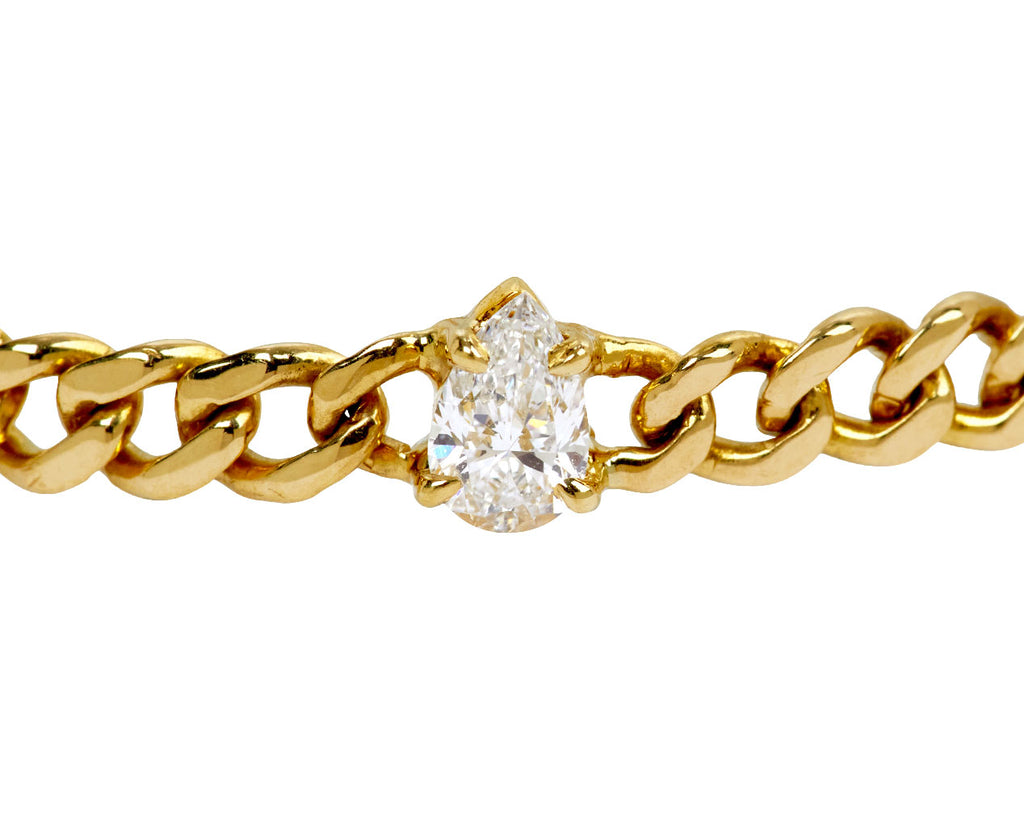 Pear Diamond Cuban Chain Bracelet
