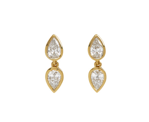 Pear Shaped Diamond Elodie Stud Earrings
