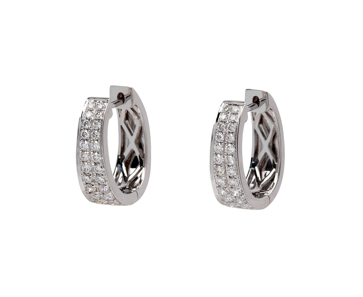 Small diamond hoop outlet earrings white gold