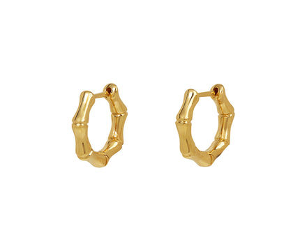 Anita Ko Gold Bamboo Huggie Hoop Earrings