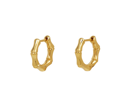 Anita Ko Gold Bamboo Huggie Hoop Earrings