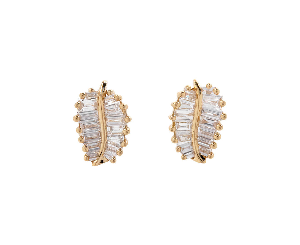 Small Palm Leaf Diamond Studs