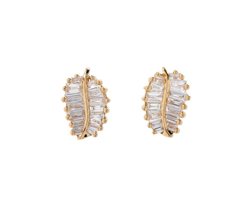 Small Palm Leaf Diamond Studs