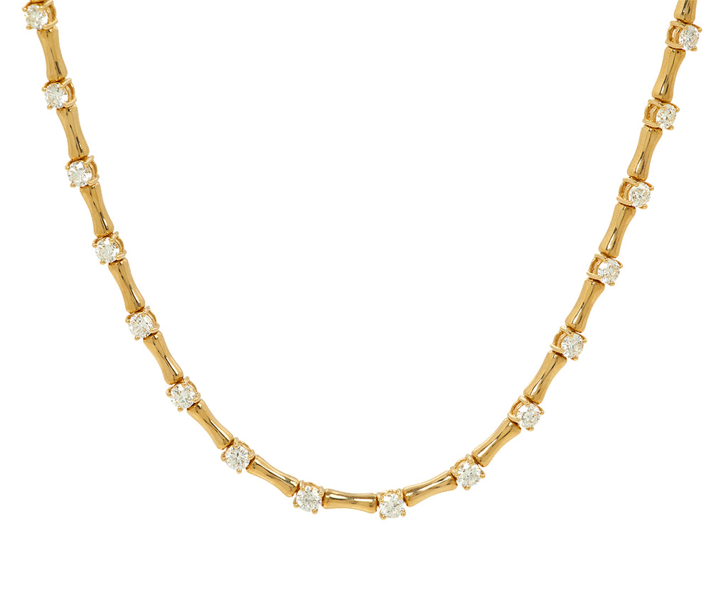 Round Diamond Bamboo Collar Necklace - TWISTonline 