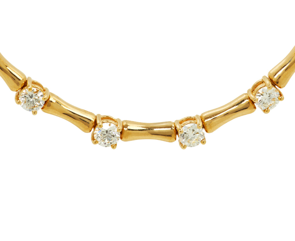 Round Diamond Bamboo Collar Necklace - TWISTonline 