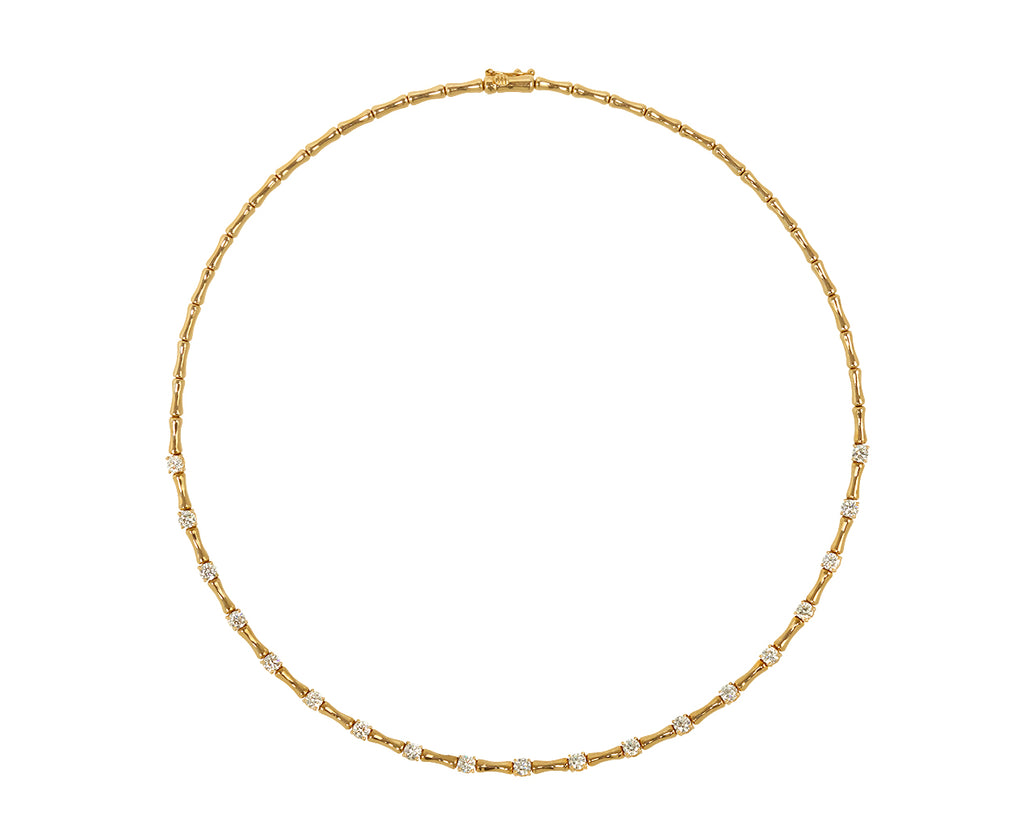 Round Diamond Bamboo Collar Necklace - TWISTonline 