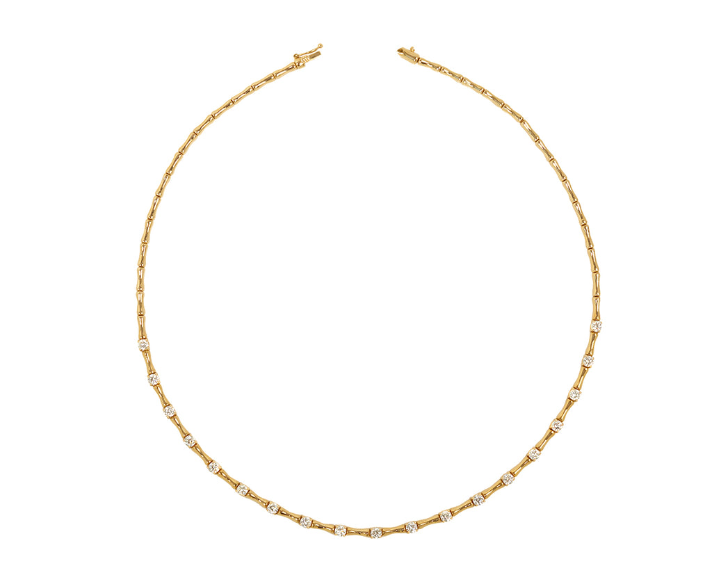 Round Diamond Bamboo Collar Necklace - TWISTonline 