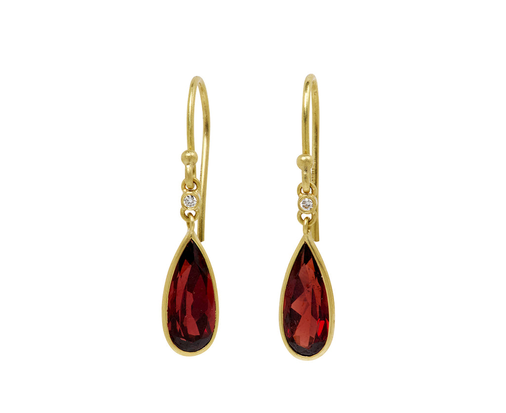 Kothari Elements Garnet Petal and Diamond Earrings