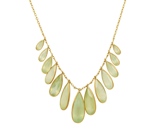 Prehnite Graduated Petal Demi Fringe Necklace