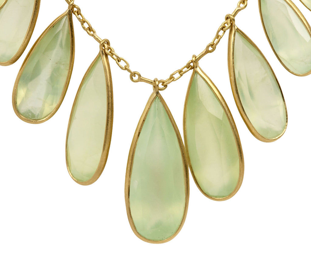Prehnite Graduated Petal Demi Fringe Necklace