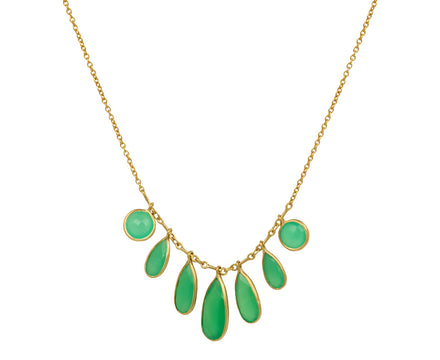 Chrysoprase Champa Petal Fringe Necklace