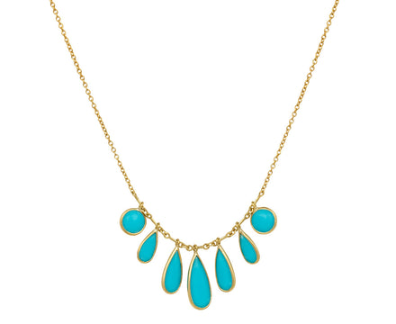 Turquoise Champa Petal Fringe Necklace