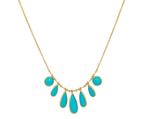 Turquoise Champa Petal Fringe Necklace