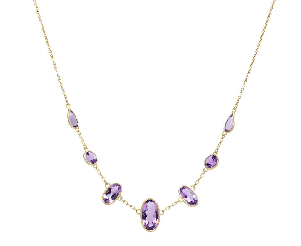 Kothari Elements Amethyst Ellipse Inline Necklace