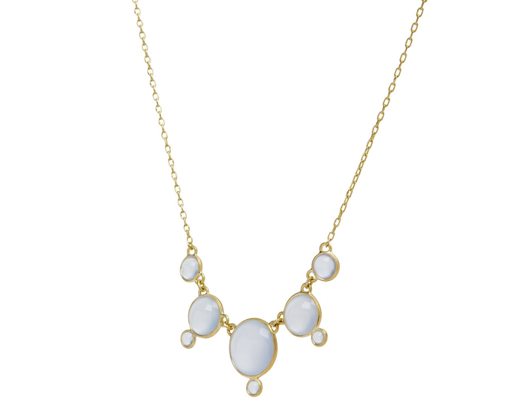 Kothari Elements Chalcedony Moon Node Inline Necklace - Angled View