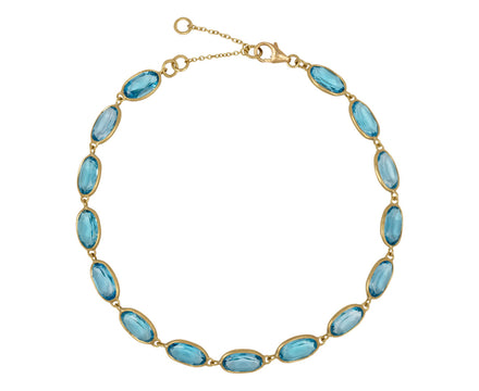 Oval Blue Topaz Inline Bracelet