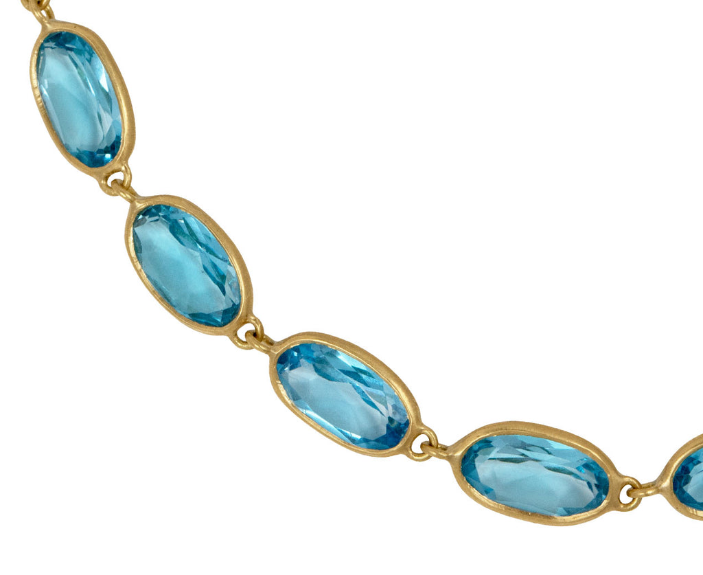 Oval Blue Topaz Inline Bracelet